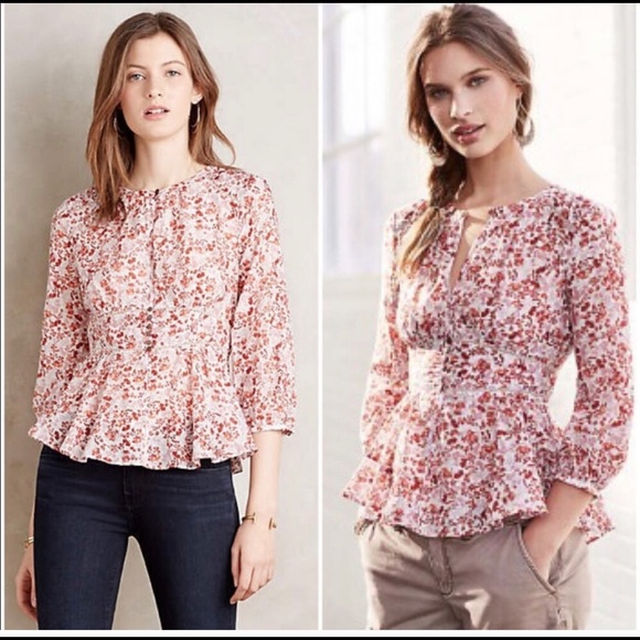 Anthropologie Tops - Anthro Moulinette Soeurs Amelie Floral Peplum Top